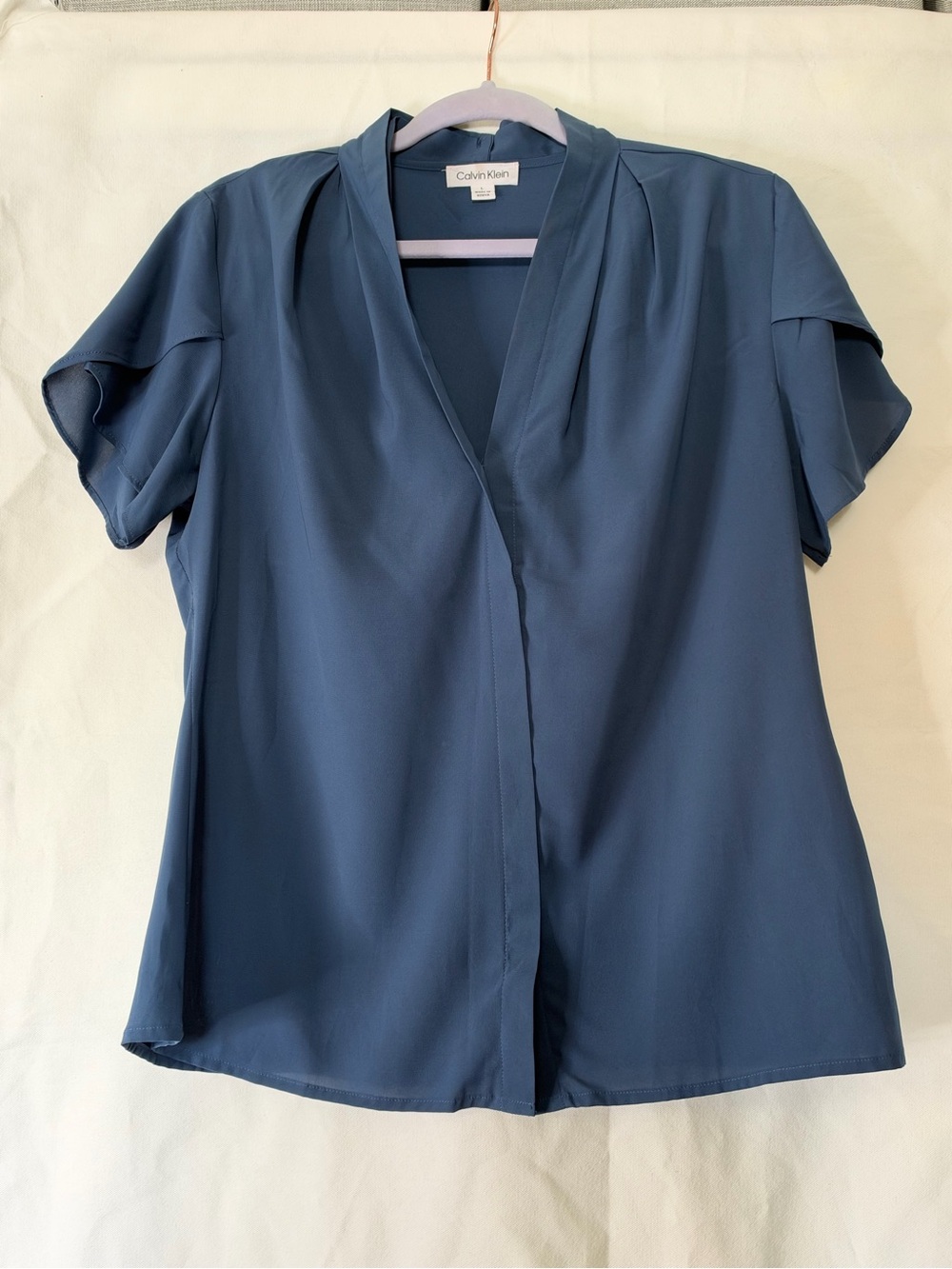 Calvin Klein Blue Blouse Large
